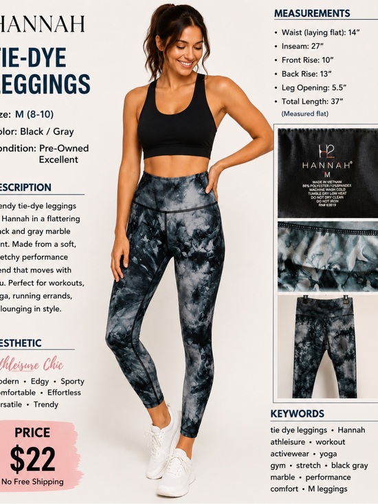 Hannah Pants - Hannah Blue Gray Tie-Dye Kids Leggings